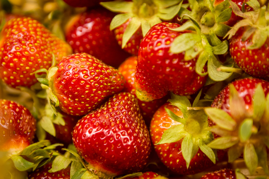 Strawberries up close